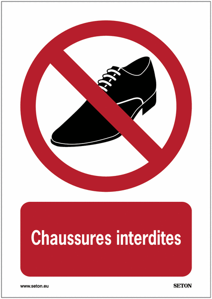 Panneaux A3/A4/A5 Chaussures interdites