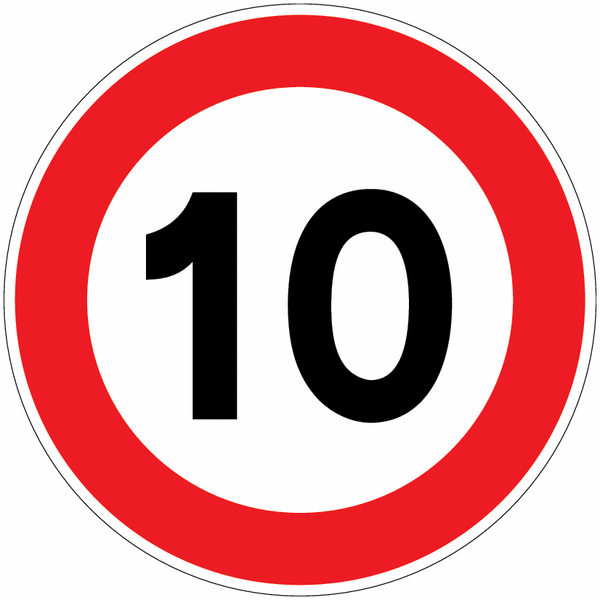 Panneau B14 - Limitation de vitesse à 10 km/h (homologué route)