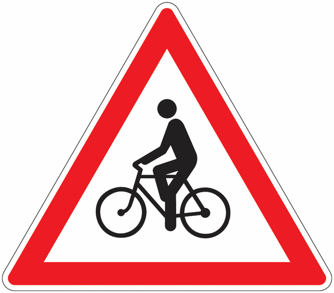 Panneau A21 - Débouché de cyclistes (homologué route)