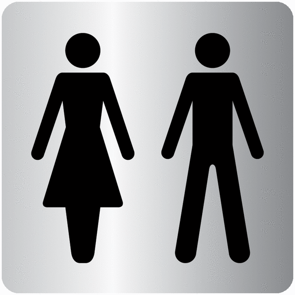 Panneau de porte "Toilettes pour hommes et femmes" ISO 7001