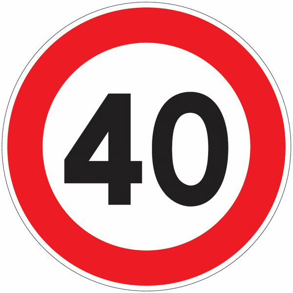 Panneau B14 - Limitation de vitesse à 40 km/h (homologué route)