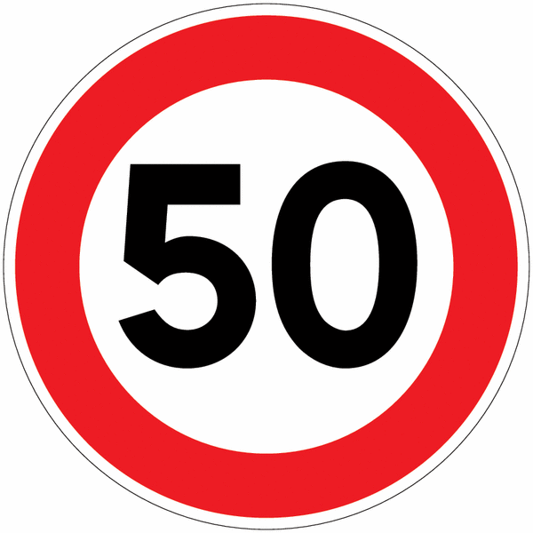 Panneau B14 - Limitation de vitesse à 50 km/h (homologué route)