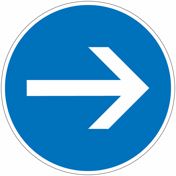 Panneau B21-1 - Obligation de tourner à droite avant le panneau (homologué route)