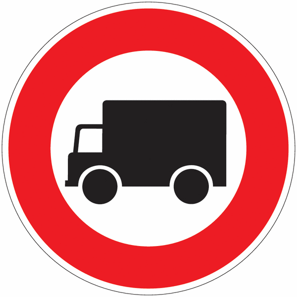 Panneau B8 - Interdit aux véhicules de transport de marchandises (homologué route)