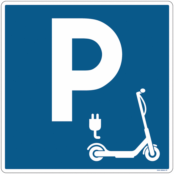 Panneau Parking destiné aux trottinettes électriques