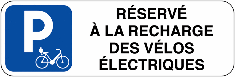 Panneau "Réservé à la recharge des vélos électriques"