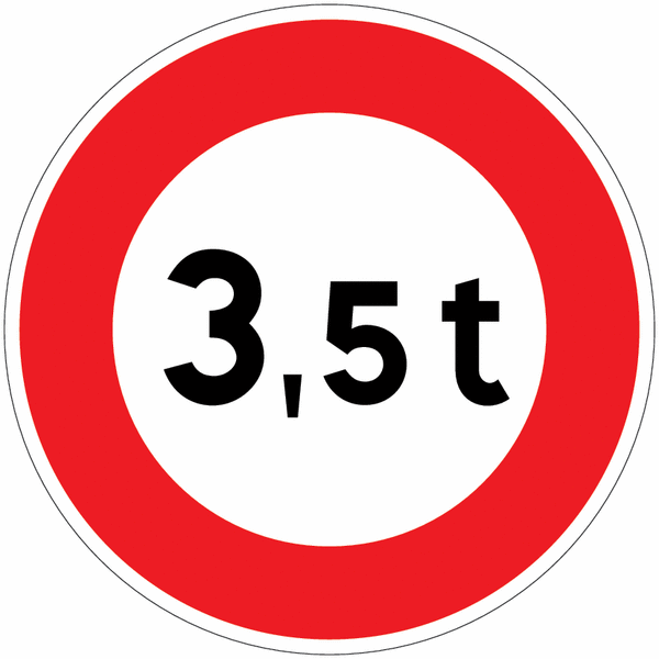 Panneau B13 - Tonnage limité (homologué route)