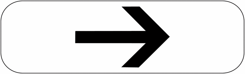 Panonceau M3b1 - Flèche vers la droite (homologué route)