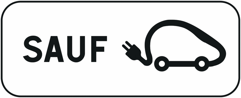 Panonceau M6i Sauf véhicules électriques (homologué route)