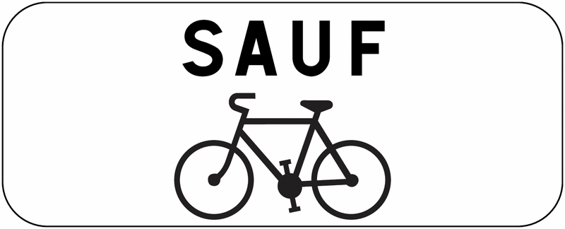 Panonceau M9v2 - Sauf vélos (homologué route)