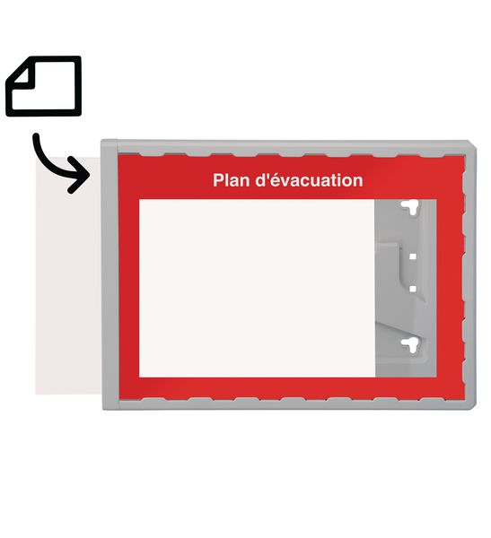 Affichage obligatoire à insert pour le plan d'évacuation