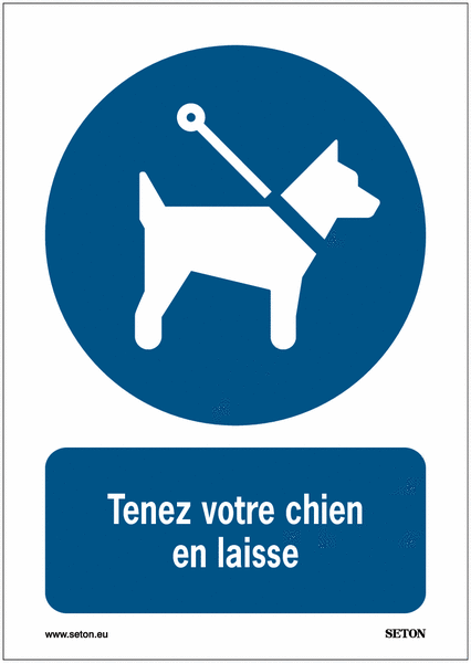 Panneaux et autocollants - Tenez votre chien en laisse