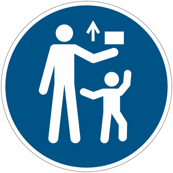 Autocollants et panneaux d'obligation ISO 7010 "Tenir hors de portée des enfants"- M055