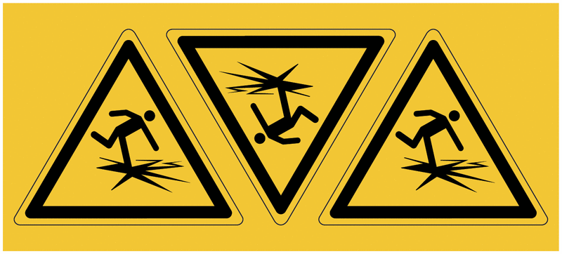 Autocollants et panneaux de danger ISO 7010 "Glace mince"- W043