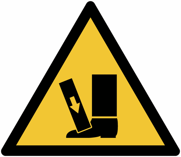 Autocollants et panneaux de danger "Risque d'écrasement des pieds"