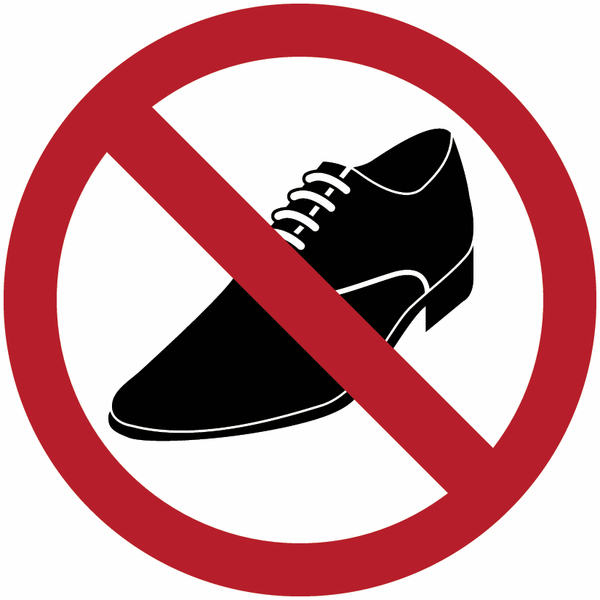 Autocollants et panneaux d'interdiction "Chaussures de ville interdites"