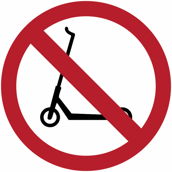 Autocollants et panneaux d'interdiction "Trottinettes interdites"