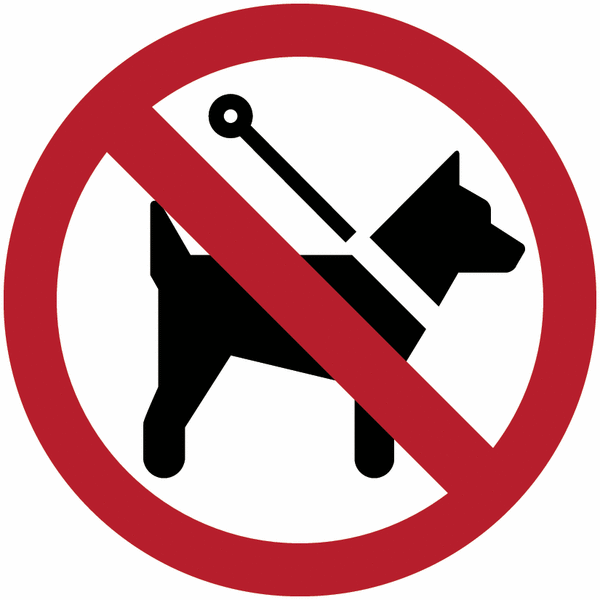 Autocollants et panneaux "Interdit aux chiens même tenus en laisse"