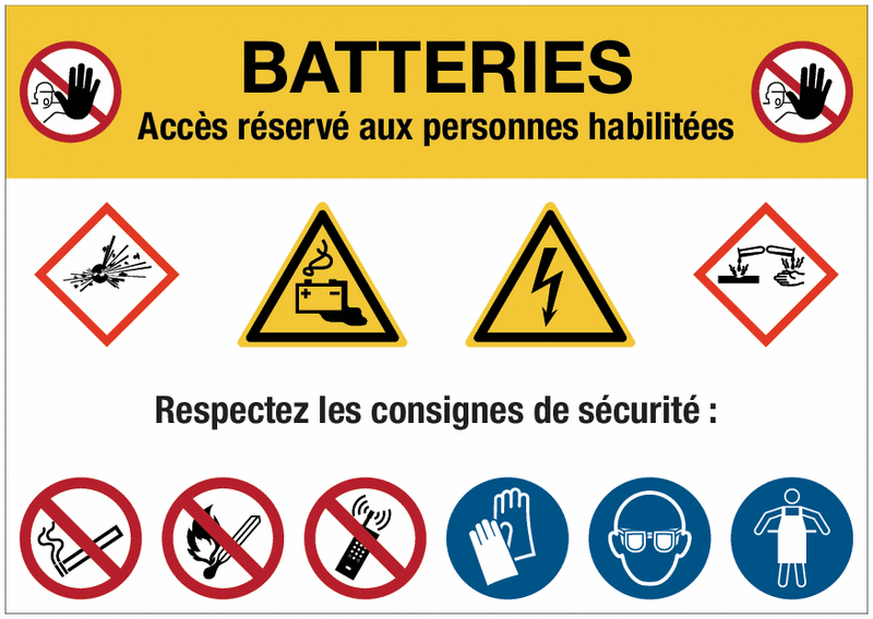 Panneaux industriels - batteries - accès réservé aux personnes habilitées