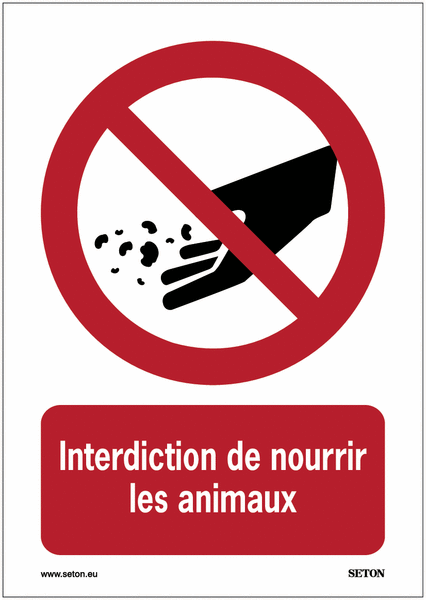 Panneaux horizontaux - Interdiction de nourrir les animaux
