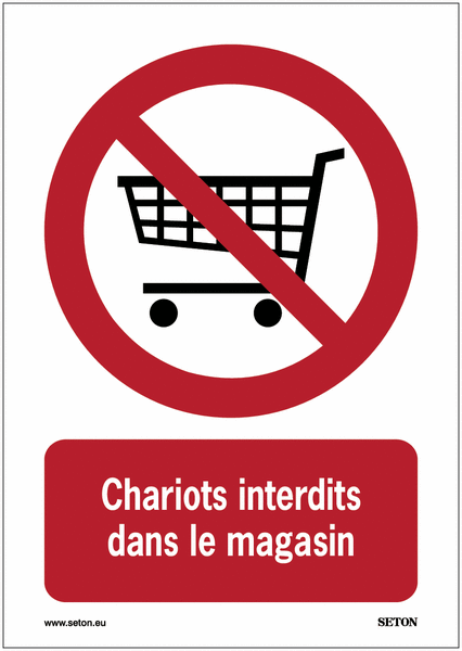 Panneaux A3/A4 - Chariots interdits dans le magasin