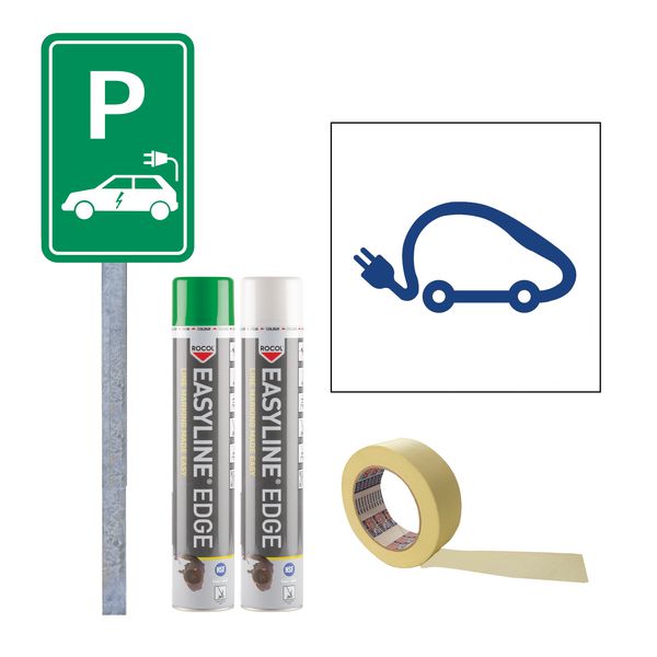 Kit parking voitures électriques - Panneau Vert