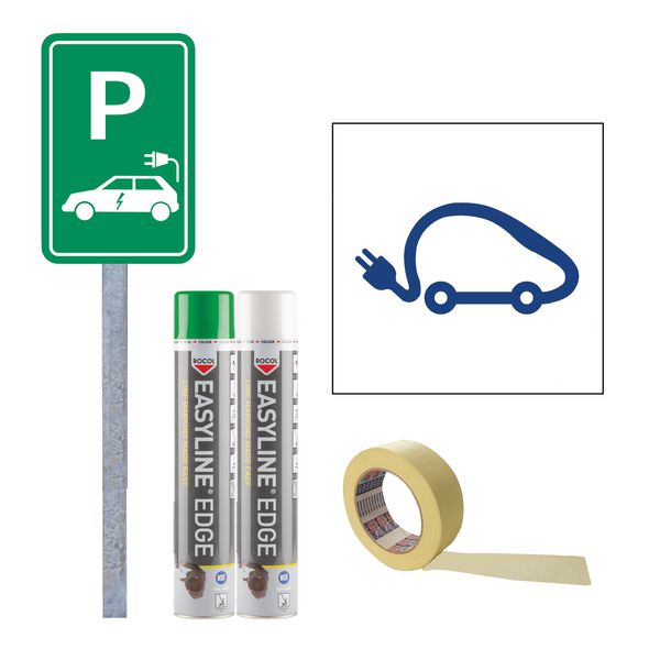Kit parking voitures électriques - Panneau Vert