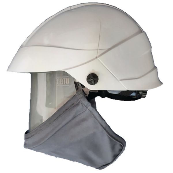 Casque de protection isolant et arc-flash avec écran facial intégré et protection du cou pour électricien