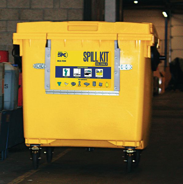 Kit anti-pollution pour liquides industriels en conteneur mobile de 1000 litres