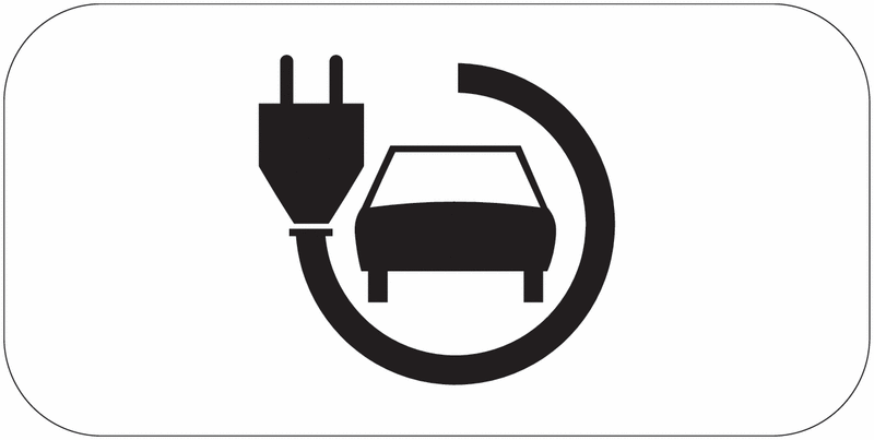 Panonceau Réservé aux voitures électriques ou hybrides électriques