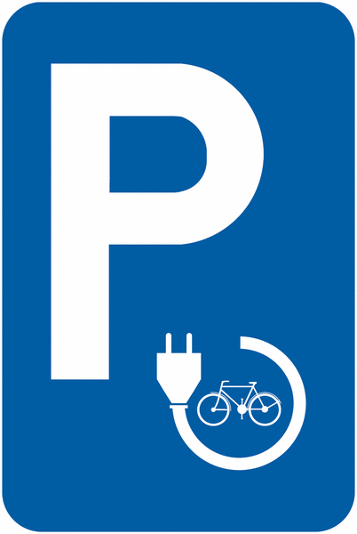 Panneau parking réservé à la recharge des vélos électriques