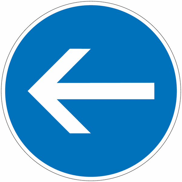 Panneau B21-2 - Obligation de tourner à gauche avant le panneau (homologué route)