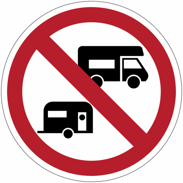 Panneau interdit aux camping-cars et aux caravanes