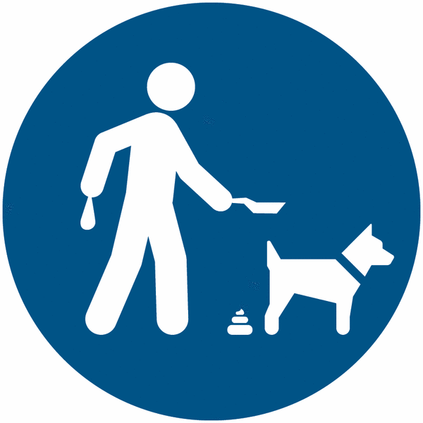 Autocollants et panneaux d'obligation "Ramasser les déjections canines"