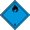 Plaque de transport ADR dégage du gaz inflammable au contact de l'eau n°4-3
