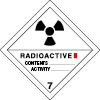 Plaque de transport ADR matières radioactives n°7-A