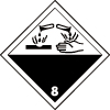 Plaque de transport ADR matières corrosives n°8
