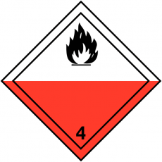 Symbole de danger rouge et blanc ADR spontanément inflammable