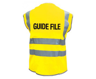 Gilet de sécurité jaune, haute visibilité Guide-file
