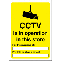 CCTV In Operation In This Store Write On Signs