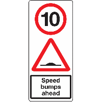 Traffic Signs - Retroreflective Speed Bumps Ahead 10 MPH