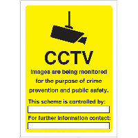 CCTV Images Are Being Monitored Write On Signs