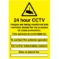 24 Hour CCTV Write On Signs