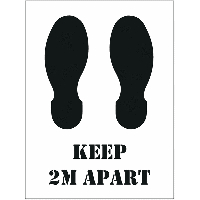 Social Distancing Floor Stencil - Keep 2m Apart / Footprints