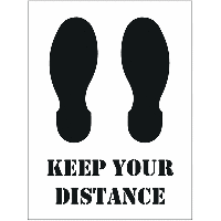 Social Distancing Floor Stencil - Keep Your Distance / Footprints