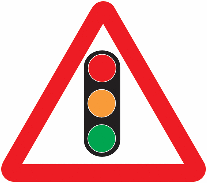 Traffic Signals Ahead Symbol Road/Car Park Traffic Sign