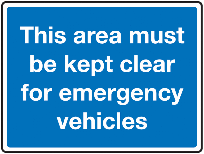 Traffic Signs - This Area Must Be Kept Clear For Emergency Vehicles