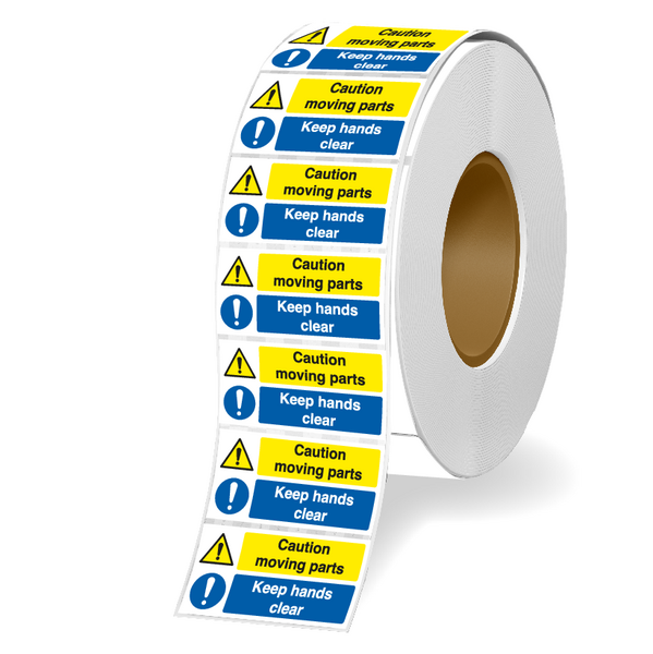 Caution Moving Parts/Keep Hands Clear Labels On-a-Roll