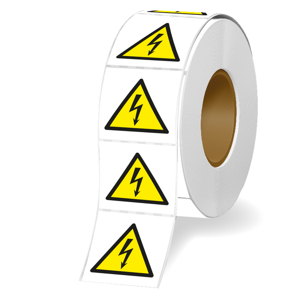 Electricity Symbol - Vinyl Safety Labels On-a-Roll
