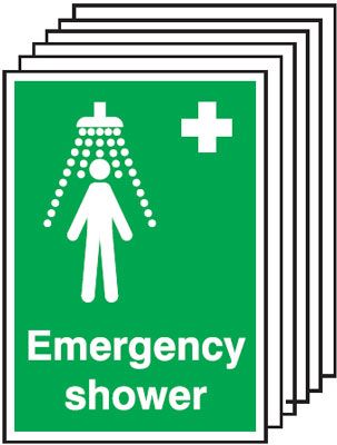 6-Pack Emergency Shower Signs